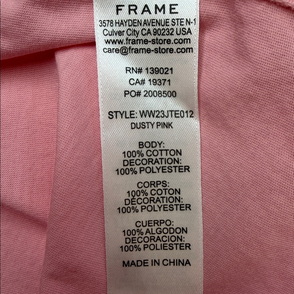 Frame Denim Easy V-Neck Dusty Pink Short Sleeve Tee Sz SP - Picture 10 of 11